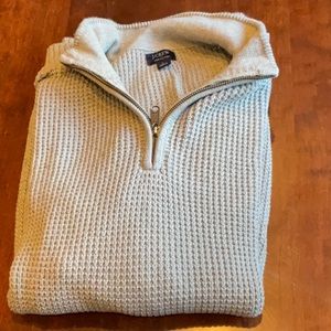 J Crew.  Quarter zip cotton sweater